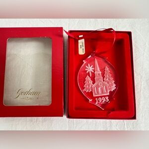Vintage Gorham Full Lead Crystal Church Ornament 1993 With Original Box Germany